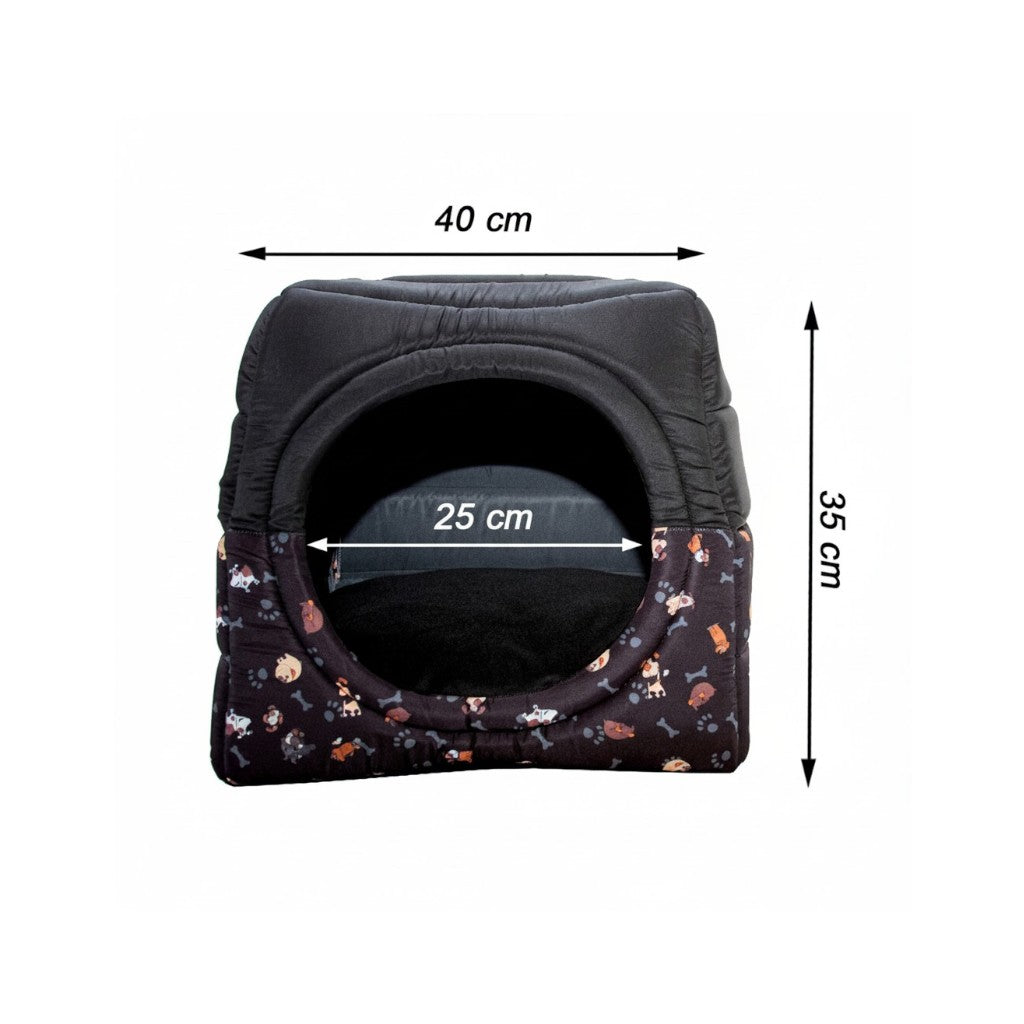 Toca Iglu Pet confortavel Caes e Gatos Preto Cachorro Drop