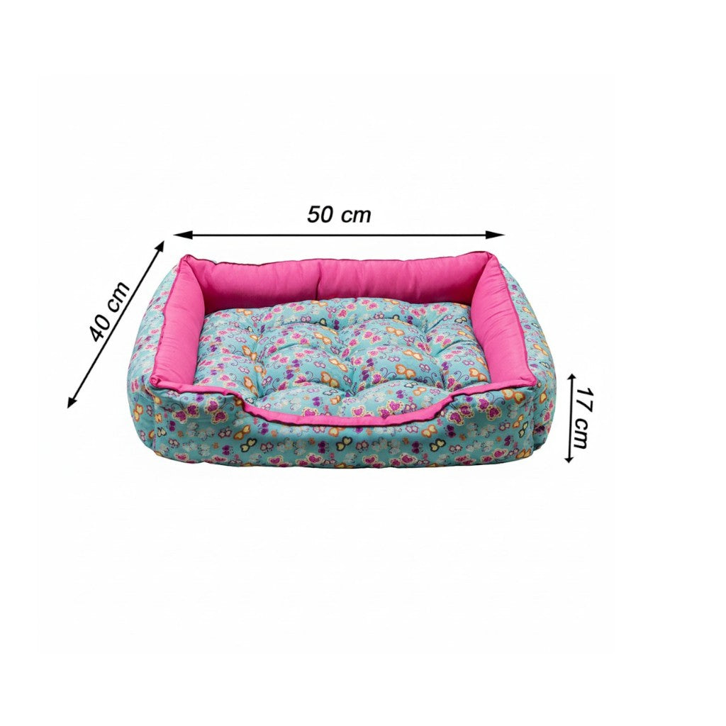 Cama Para Cachorro retangular Pet Rosa Borboleta Drop